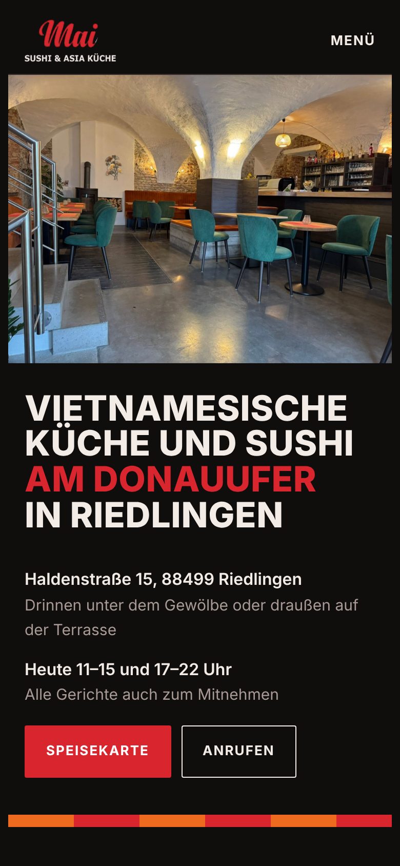Mobile Ansicht der Mai-Website